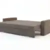 ספה נפתחת עם משענת בצבע חום כהה, עיצוב מודרני, רהיט לבית.