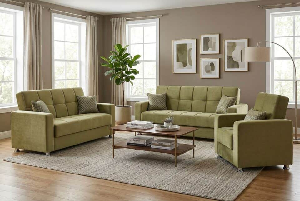סלון Villa 3+2 נפתח למיטה בעיצוב מודרני