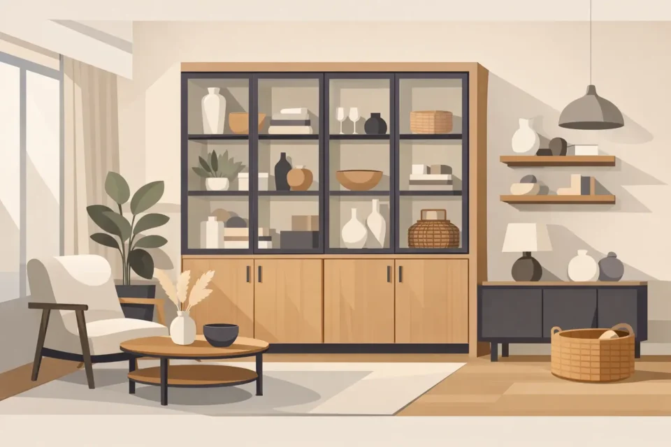 ויטרינה מעוצבת לבית שמשלבת סטייל ואחסון